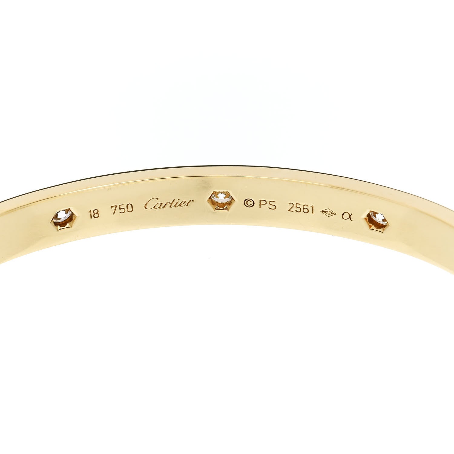 Cartier 18K Yellow Gold 10 Diamond LOVE Bracelet 18 5 of 6