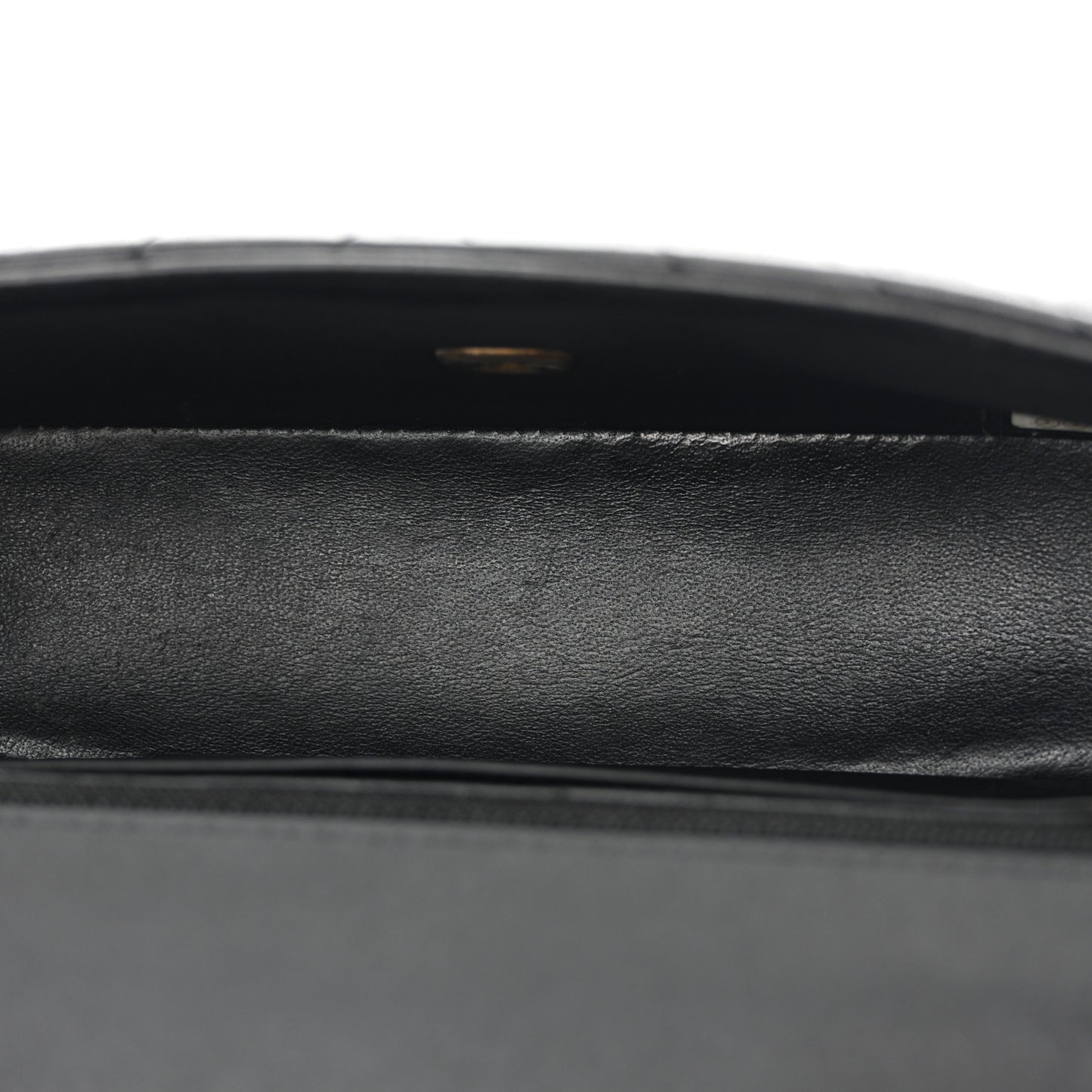 Lambskin Chevron Quilted Mini Rectangular Flap Black
