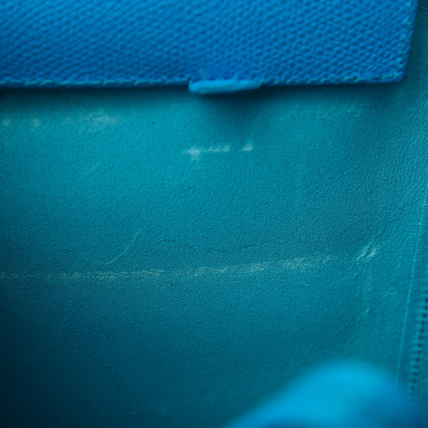 Celine Grained Calfskin Small Vertical Cabas Turquoise 9 of 13