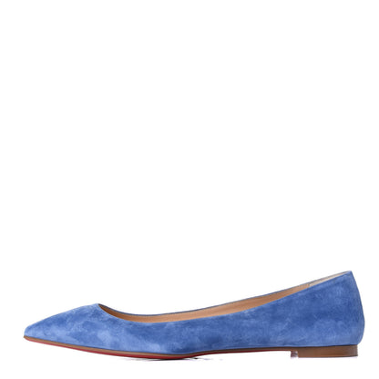 Christian Louboutin Veau Velours Ballalla Pointy Toe Flats 40 Jeans 1 of 10