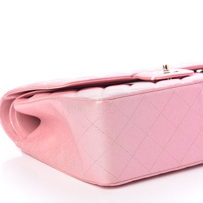 Chanel Iridescent Caviar Quilted Jumbo Double Flap Rose Pink 8 of 11