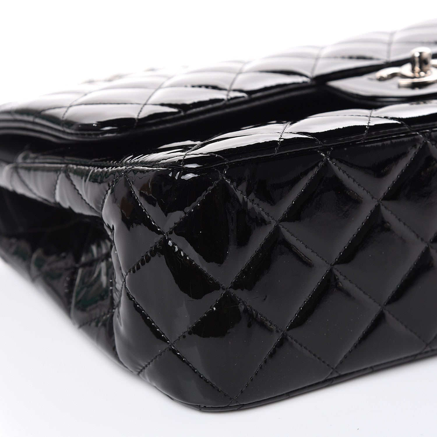 Chanel Patent Quilted Jumbo Double Flap Black 8 of 17