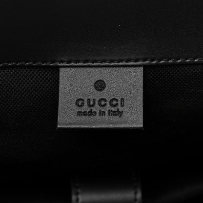 Gucci Soft GG Supreme Monogram Appia Calfskin Web Double Buckle Backpack Black 6 of 10