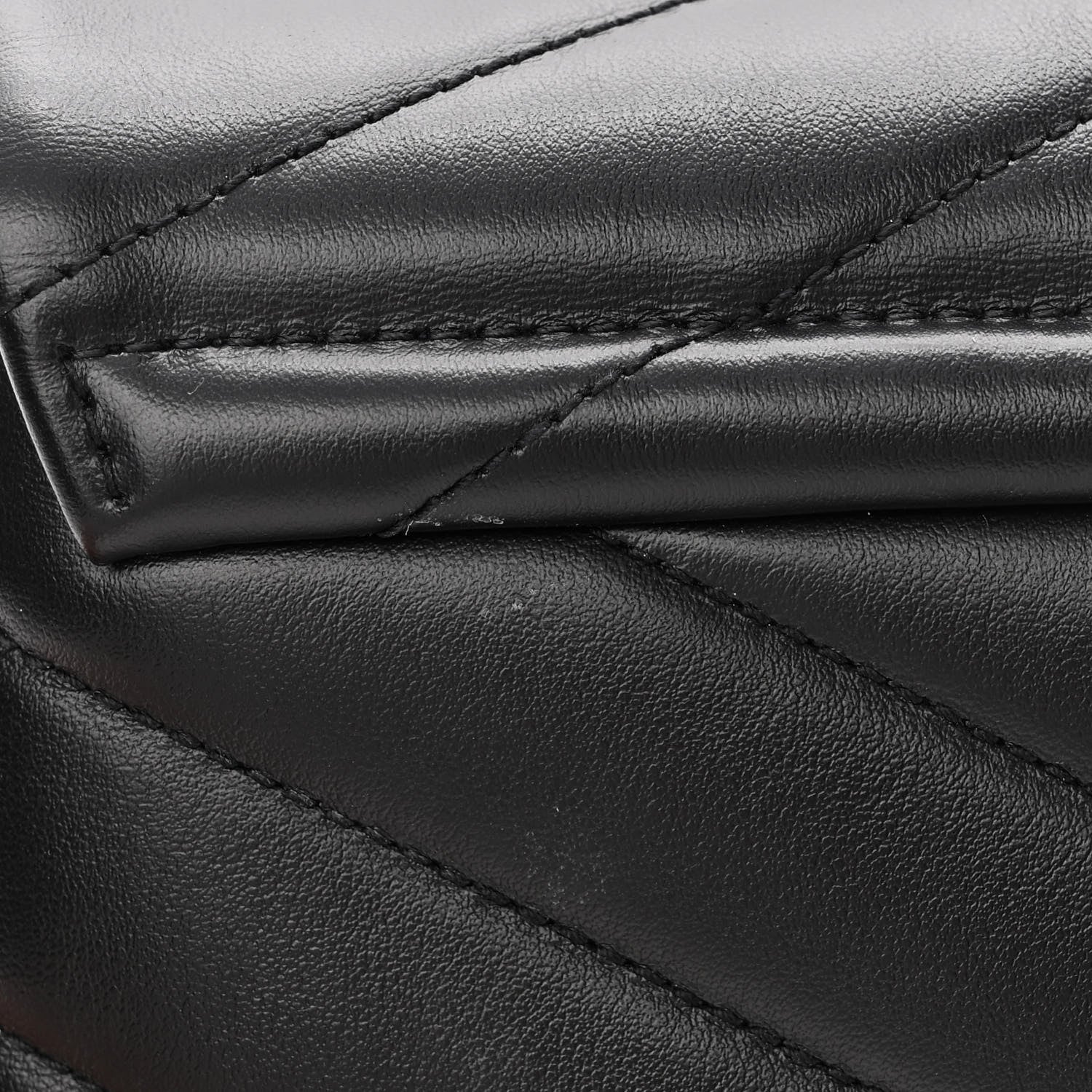 Saint Laurent Calfskin Y Quilted Monogram Monochrome Toy Loulou Crossbody Bag Black 11 of 11