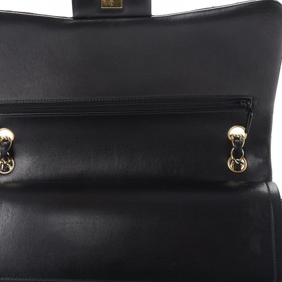 Chanel Lambskin Quilted Jumbo Double Flap Black 5 of 9