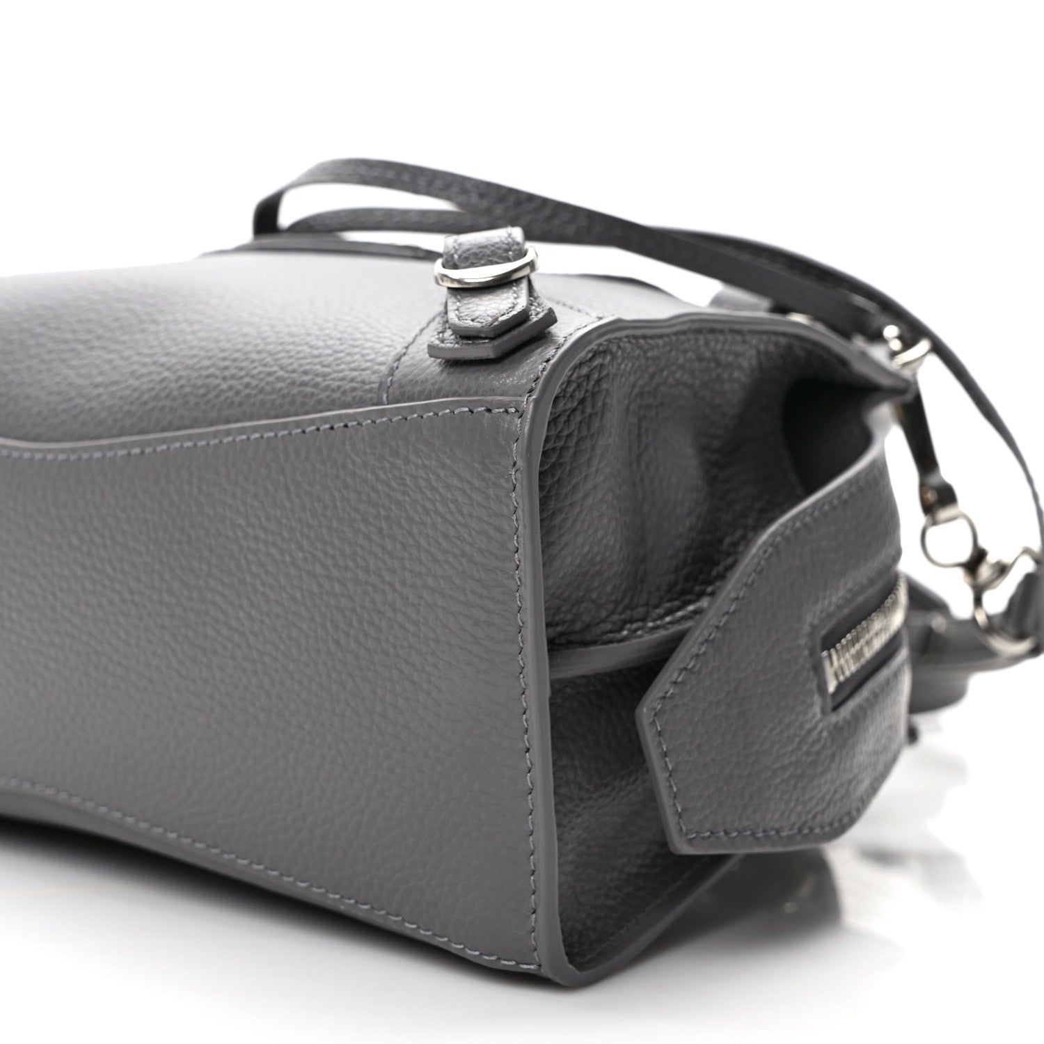 Balenciaga Grained Calfskin Neo Classic Silver Hardware Mini City Dark Grey 9 of 11