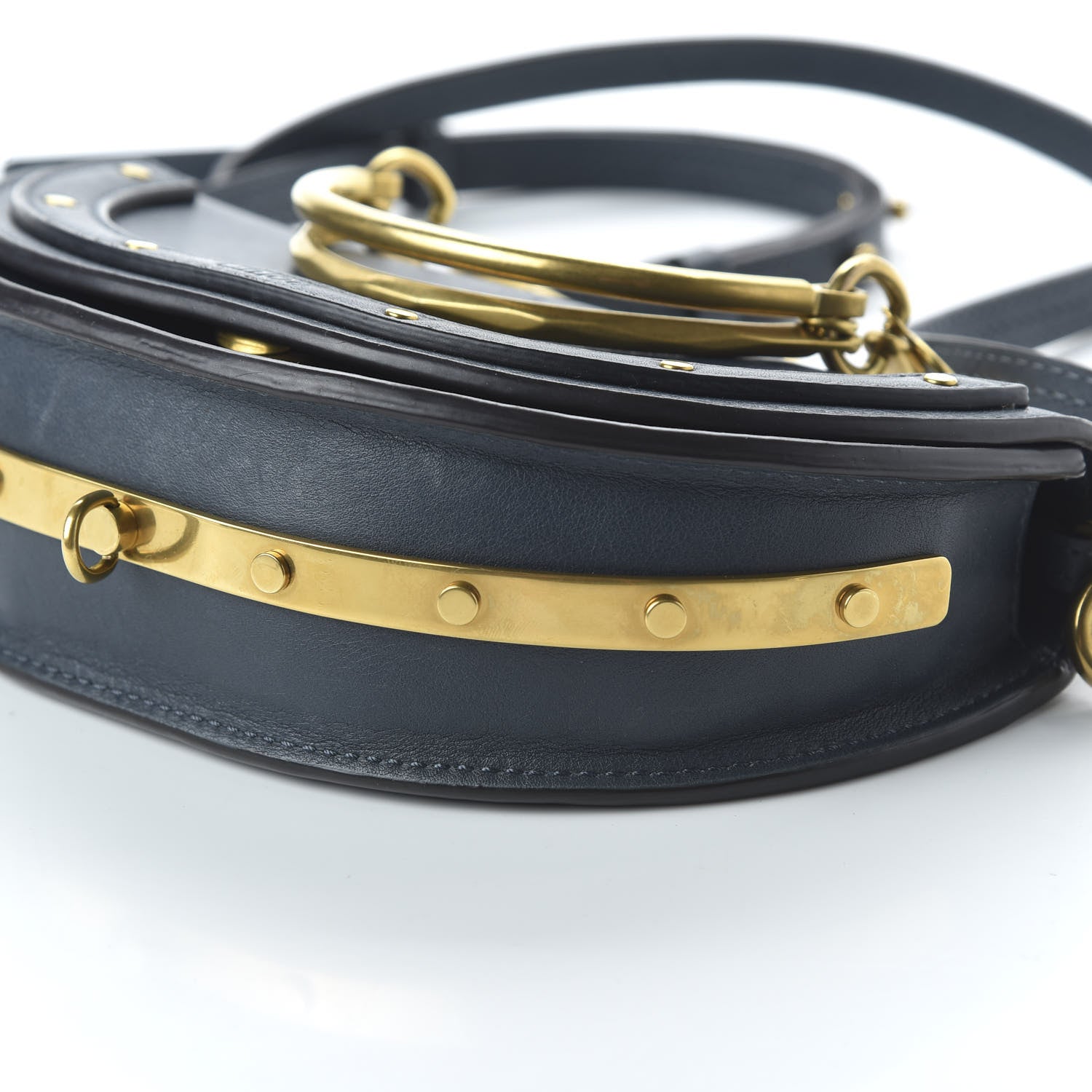 Chloe Calfskin Small Nile Bracelet Minaudiere Bag Silver Blue 7 of 10