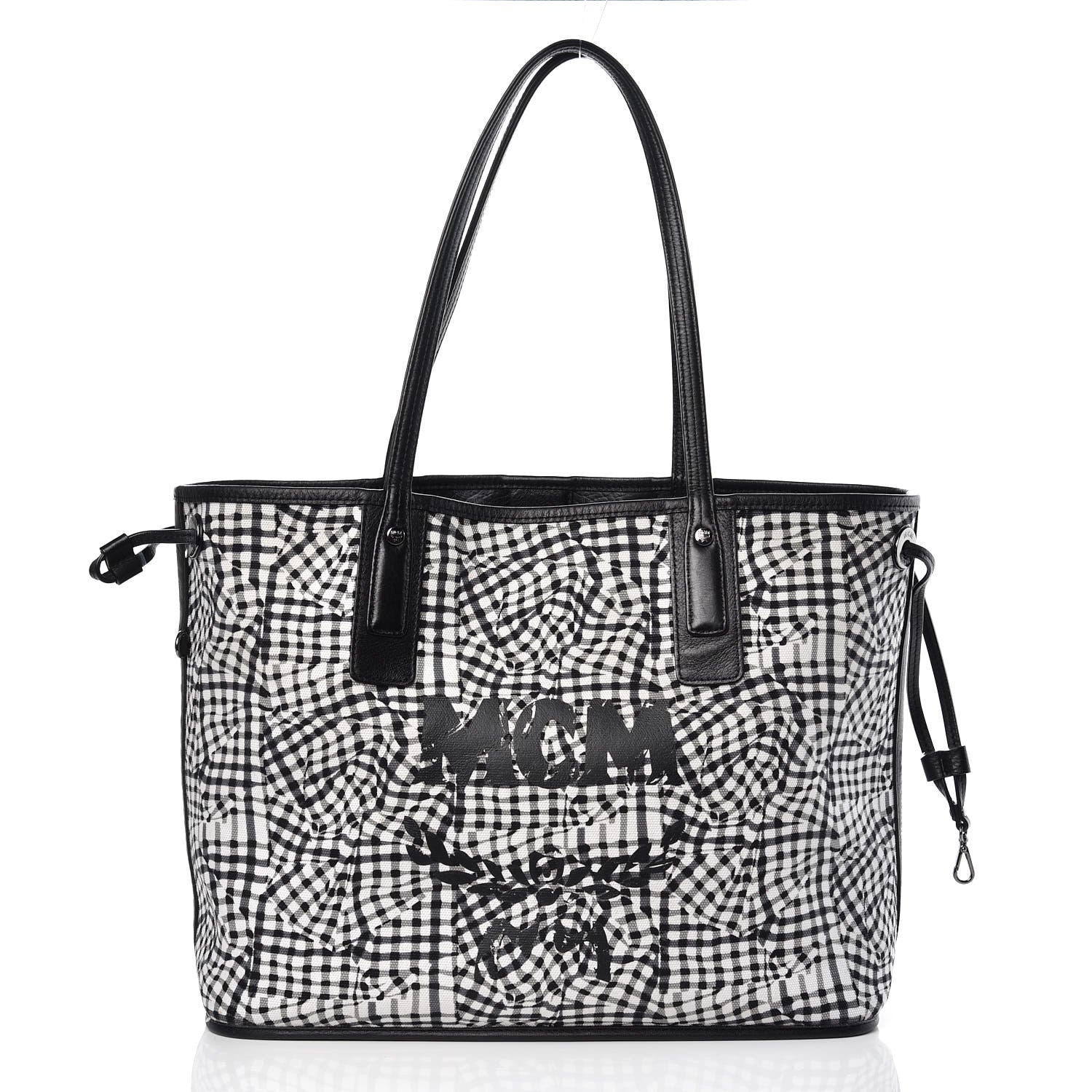 MCM Visetos Medium Liz Reversible Shopper Tote Black 4 of 11