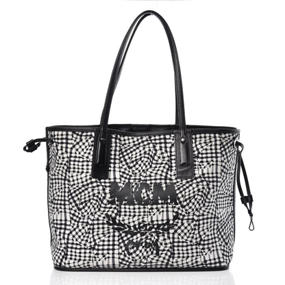 MCM Visetos Medium Liz Reversible Shopper Tote Black 4 of 11
