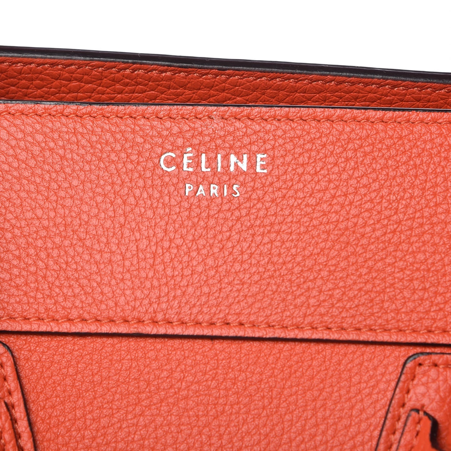 Drummed Calfskin Mini Luggage Vermillion
