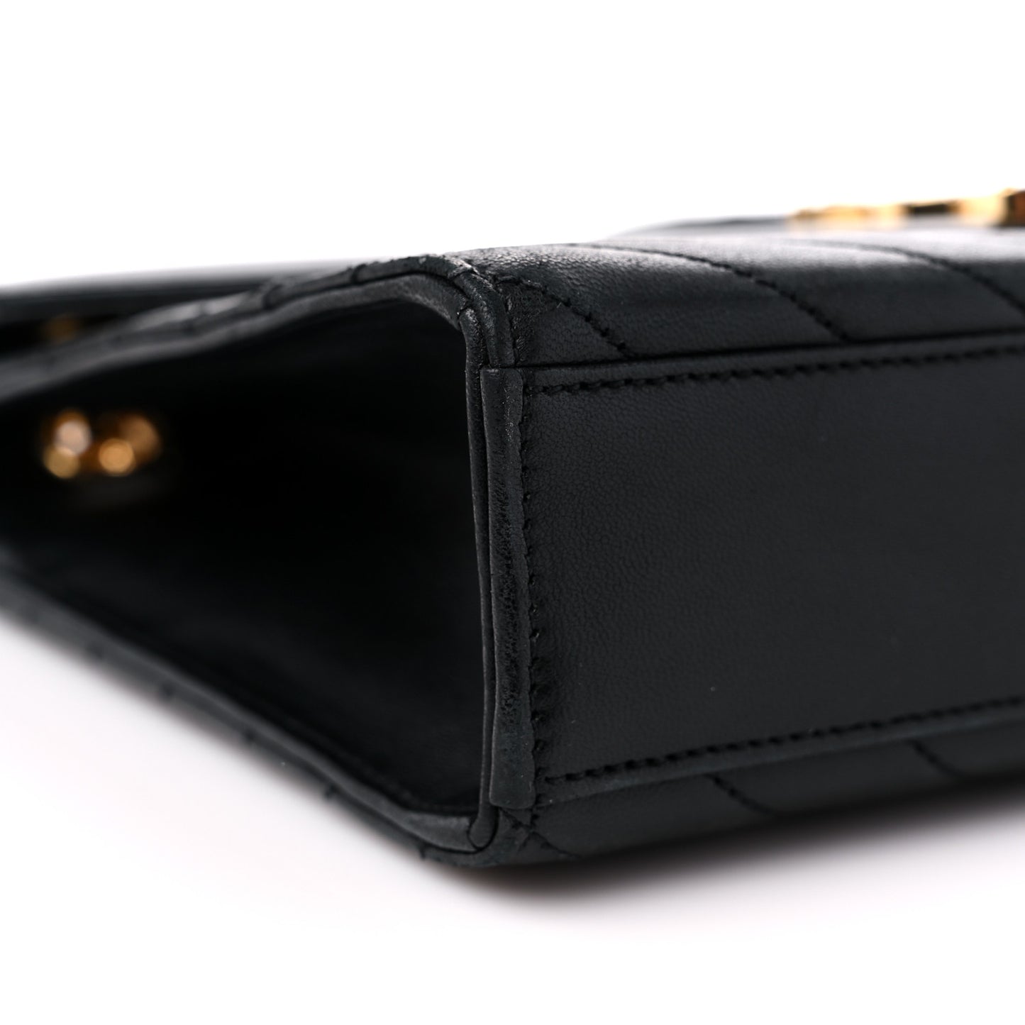 Grain De Poudre Matelasse Chevron Medium Monogram Satchel Black