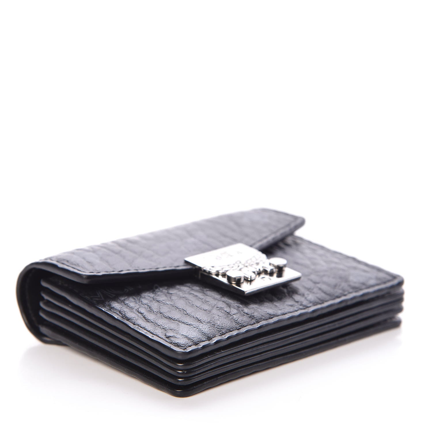 MCM Visetos Mini Accordion Card Wallet Black 4 of 6