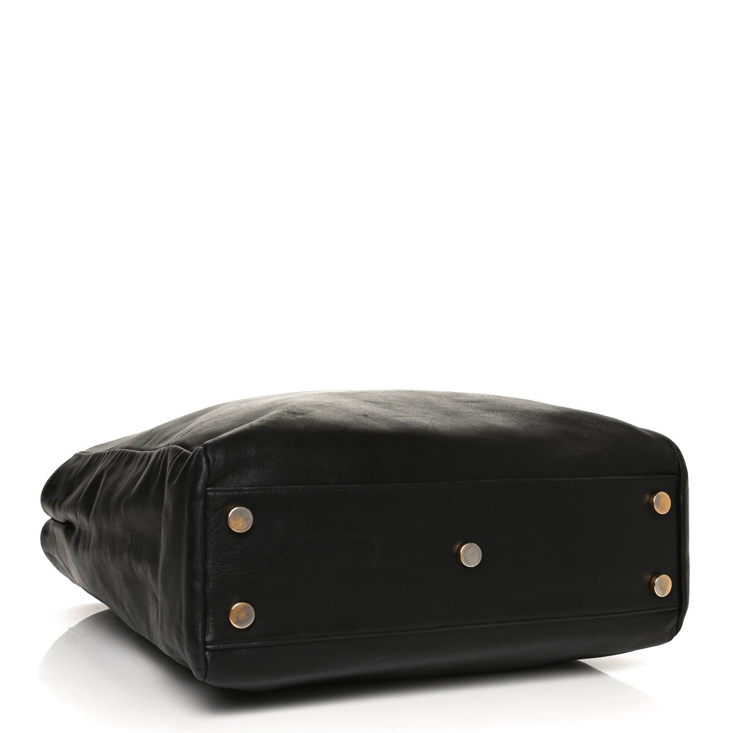 Saint Laurent Calfskin Canvas North South Reversible Shopping Tote Black 6 of 15