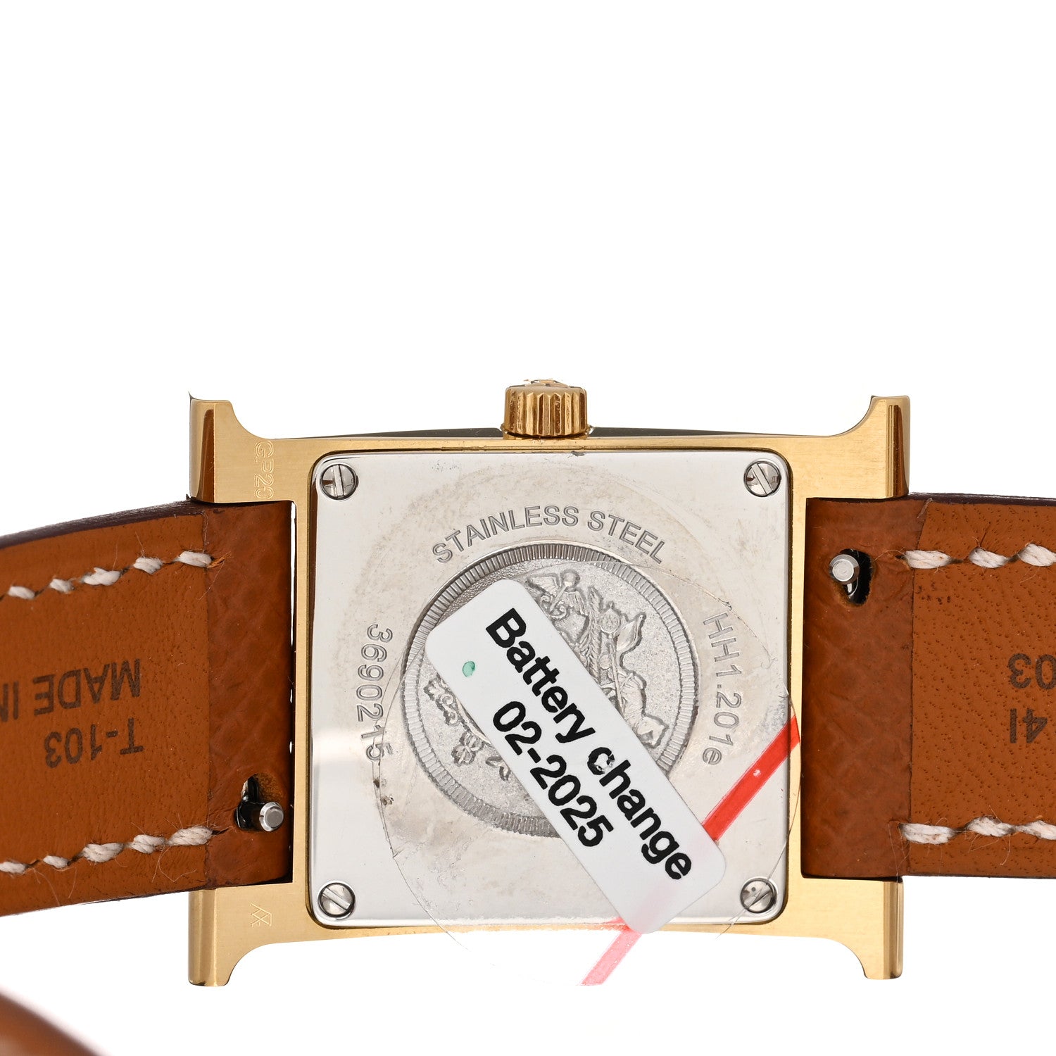 Hermes Stainless Steel Epsom 21mm Heure H Hour Quartz Watch Gold 4 of 5