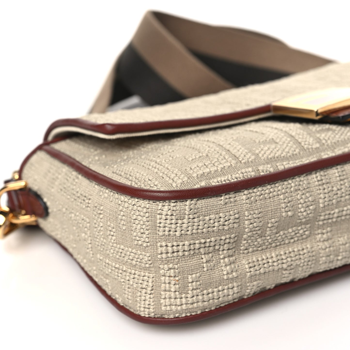 Sardinian Jacquard Vitello King FF 1974 Embroidered Baguette Corda Praline