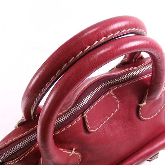 Chloe Calfskin Edith Dome Bowler Red 5 of 10