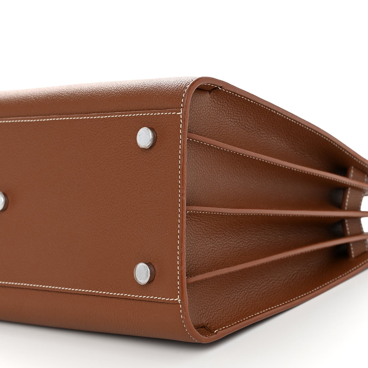 Saint Laurent Grained Calfskin Topstitch Small Sac De Jour Cognac 9 of 9