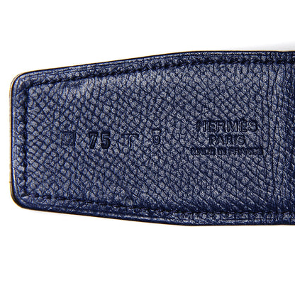 Hermes Tadelakt Epsom Reversible Polished Constance 42mm H Belt 75 Bleu Izmir Bleu Sapphire 4 of 6