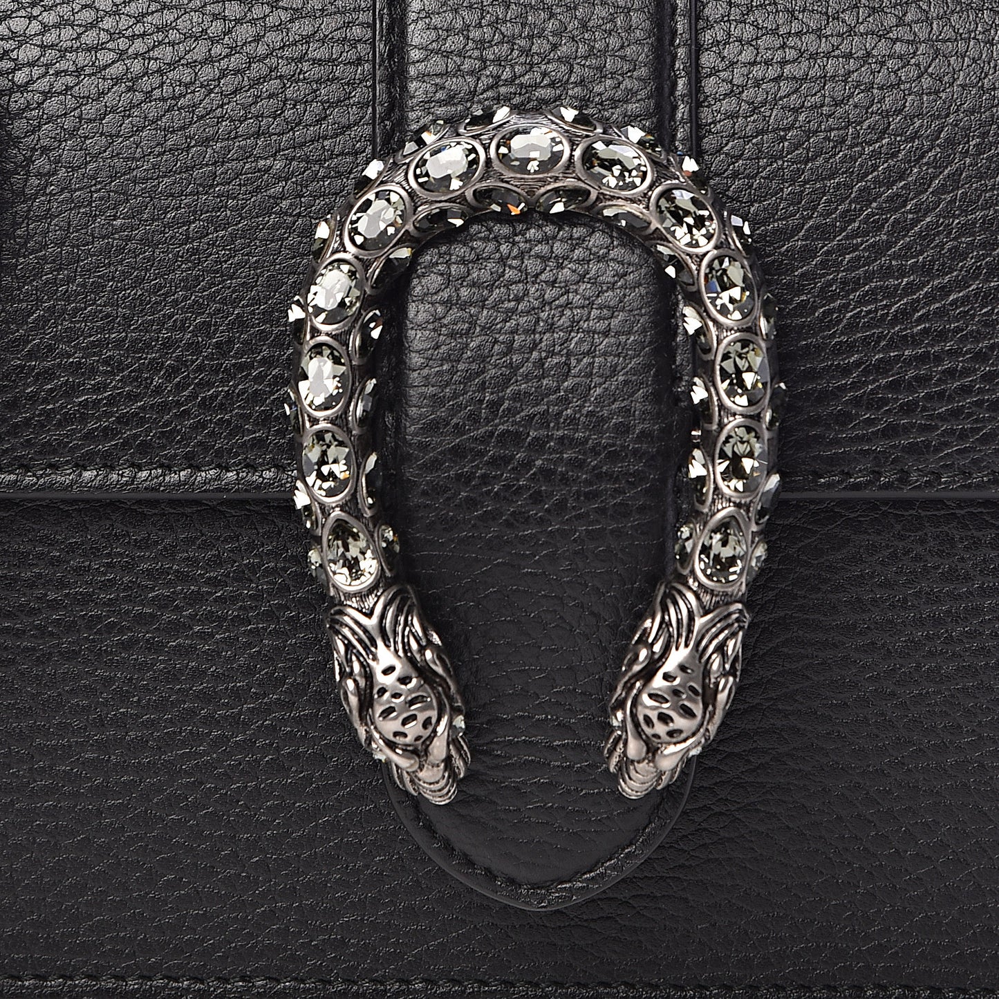 Dollar Calfskin Crystal Web Mini Dionysus Bamboo Top Handle Bag Black Black Diamond