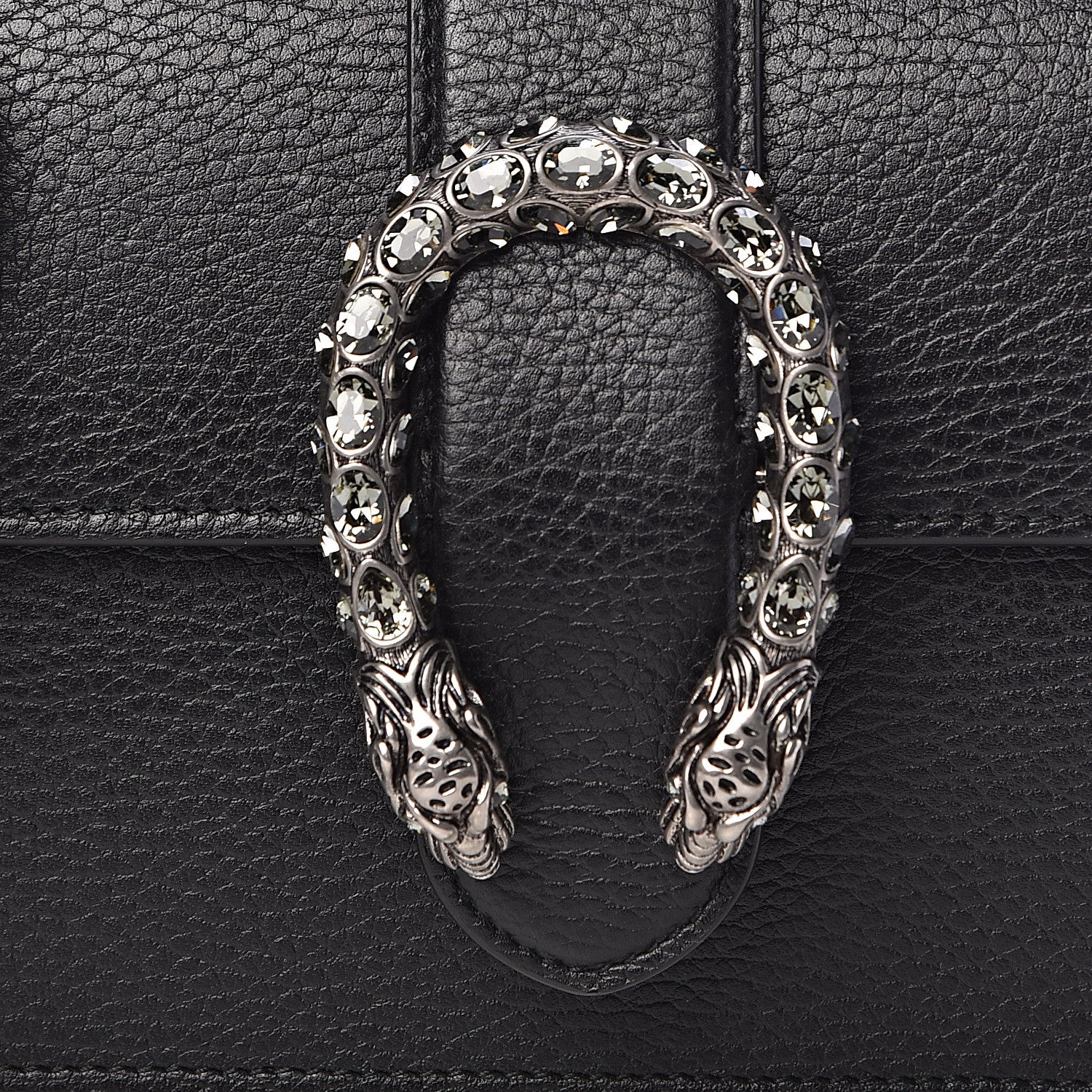 Gucci Dollar Calfskin Crystal Web Mini Dionysus Bamboo Top Handle Bag Black Black Diamond 8 of 10