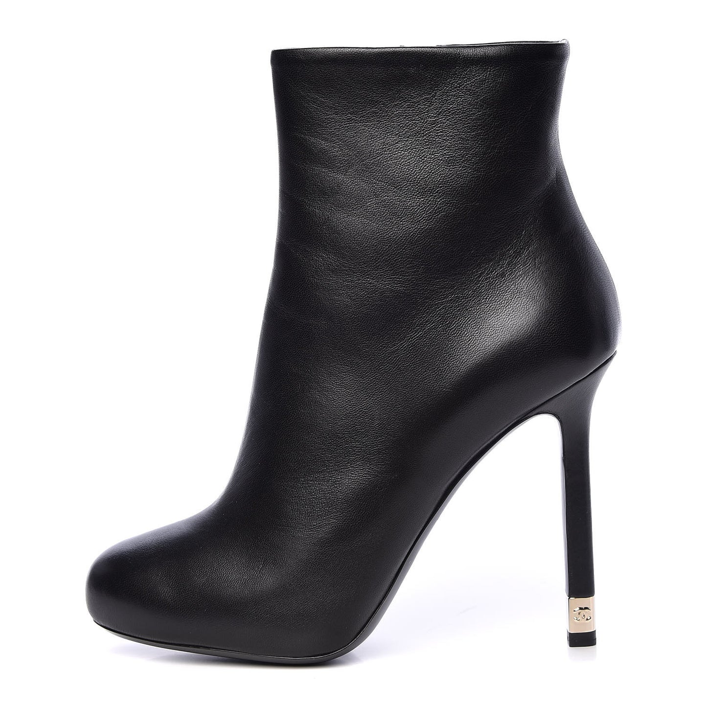 Lambskin Short Ankle Boots 36 Black