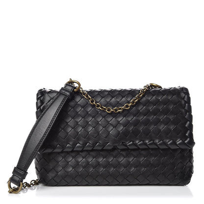 Bottega Veneta Nappa Intrecciato Baby Olimpia Shoulder Bag Black 1 of 10