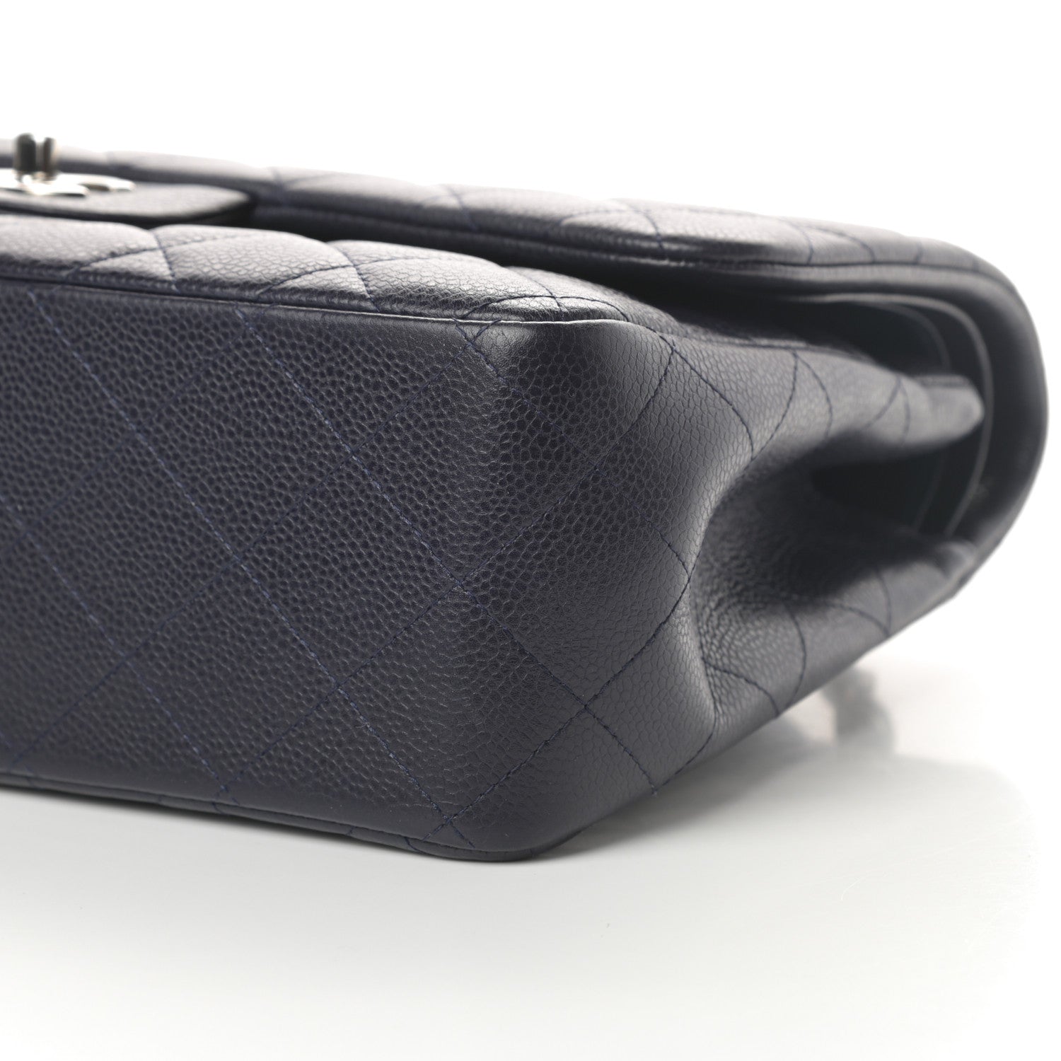 Chanel Caviar Quilted Jumbo Double Flap Navy Blue 10 of 12
