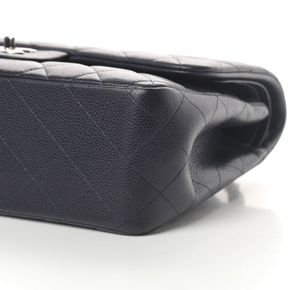 Chanel Caviar Quilted Jumbo Double Flap Navy Blue 10 of 12