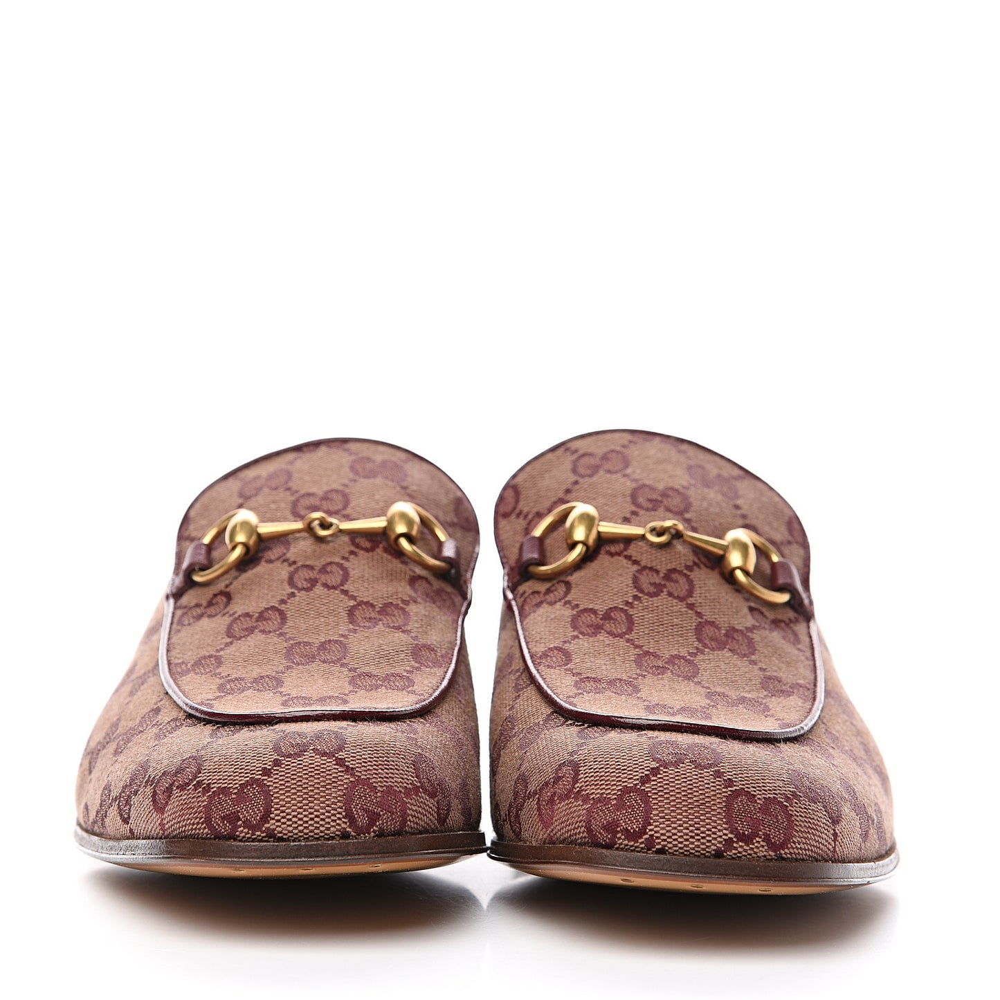 GG Monogram Granada Kid Mens Horsebit Loafers 8.5 Sahara Rubino Bright Bordeaux