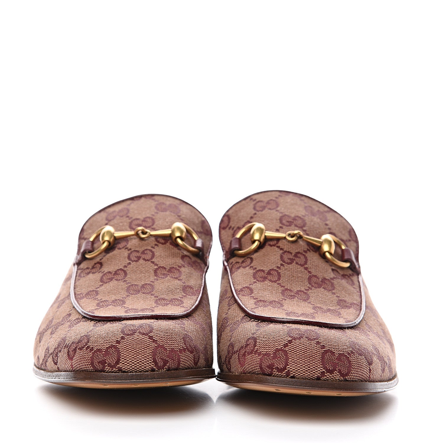 Gucci GG Monogram Granada Kid Mens Horsebit Loafers 8.5 Sahara Rubino Bright Bordeaux 2 of 9