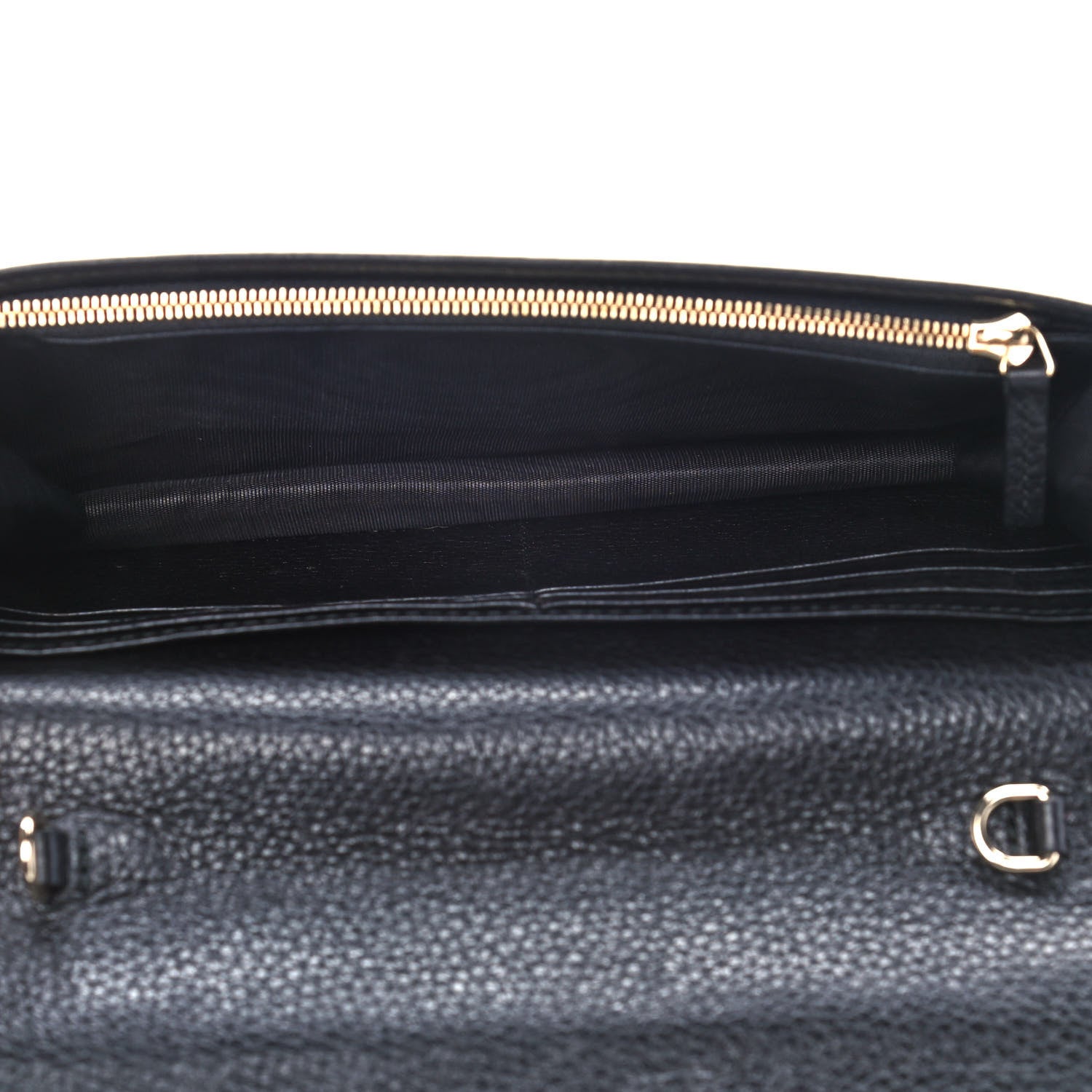 Gucci Pebbled Calfskin Soho Wallet on Chain Black 5 of 9