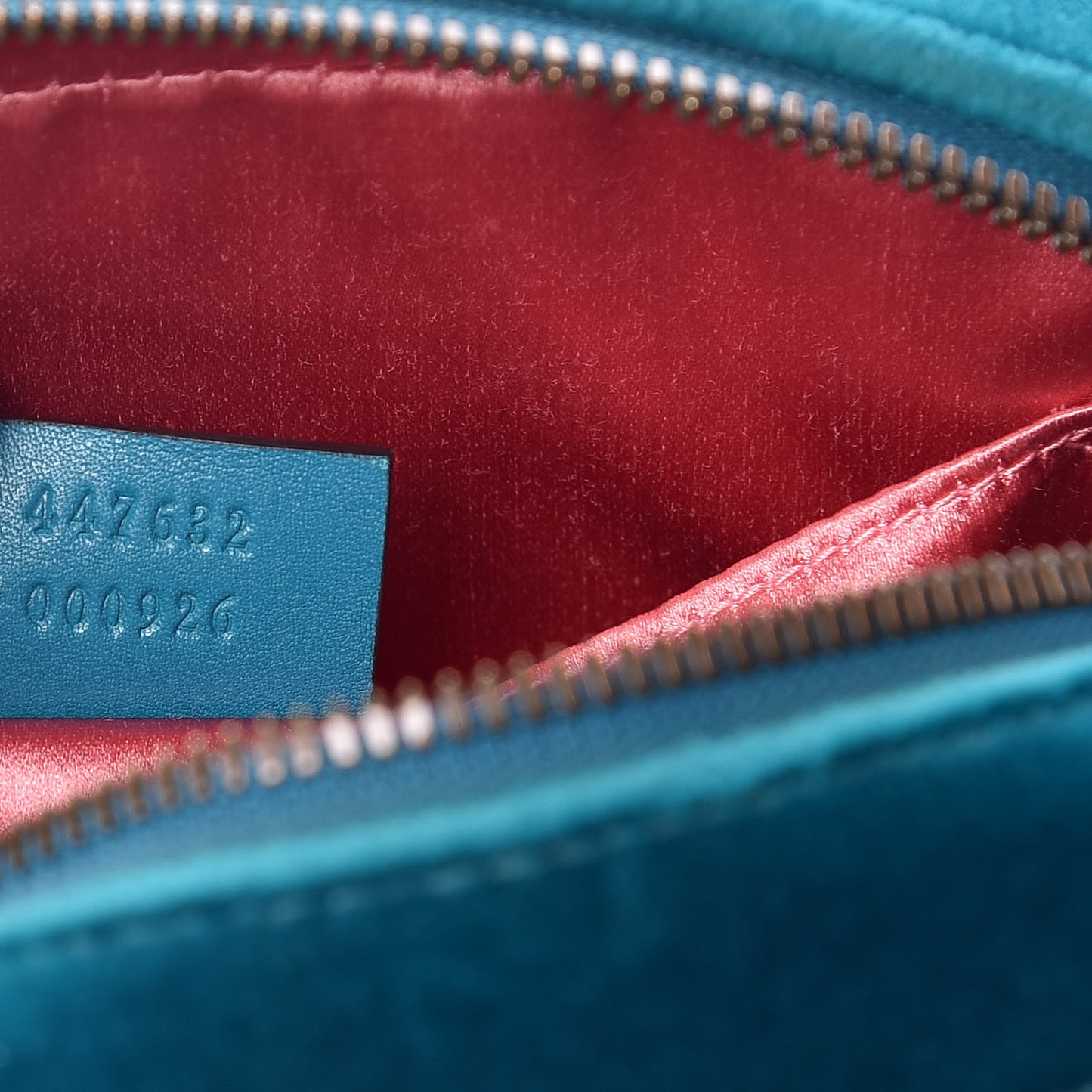 Velvet Matelasse Small GG Marmont Chain Shoulder Bag Pavone Cyan