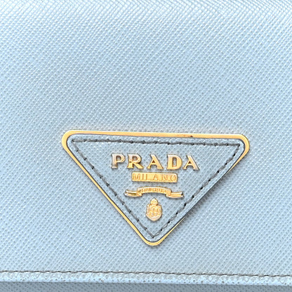 Prada Saffiano Triangle Continental Flap Wallet Astrale 7 of 13
