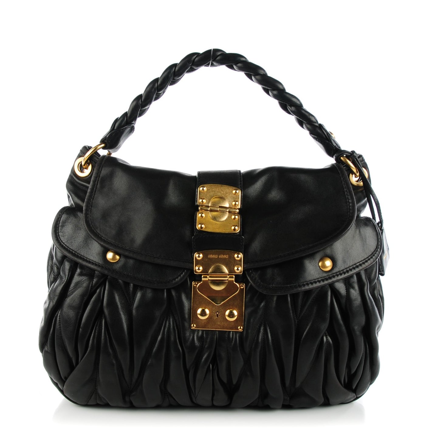 Nappa Matelasse Coffer Hobo Black