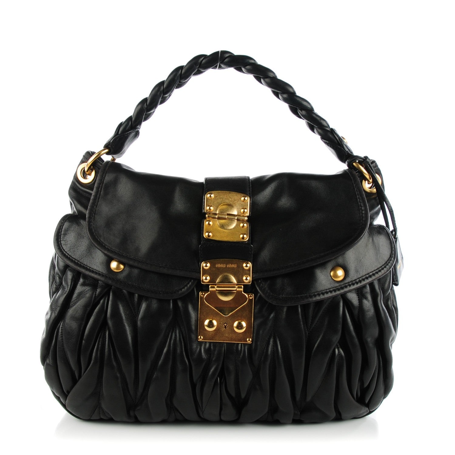 Miu Miu Nappa Matelasse Coffer Hobo Black 1 of 7
