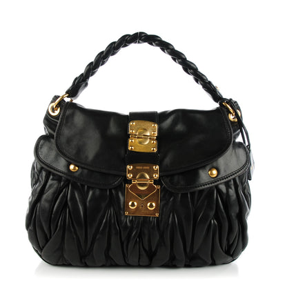 Miu Miu Nappa Matelasse Coffer Hobo Black 1 of 7