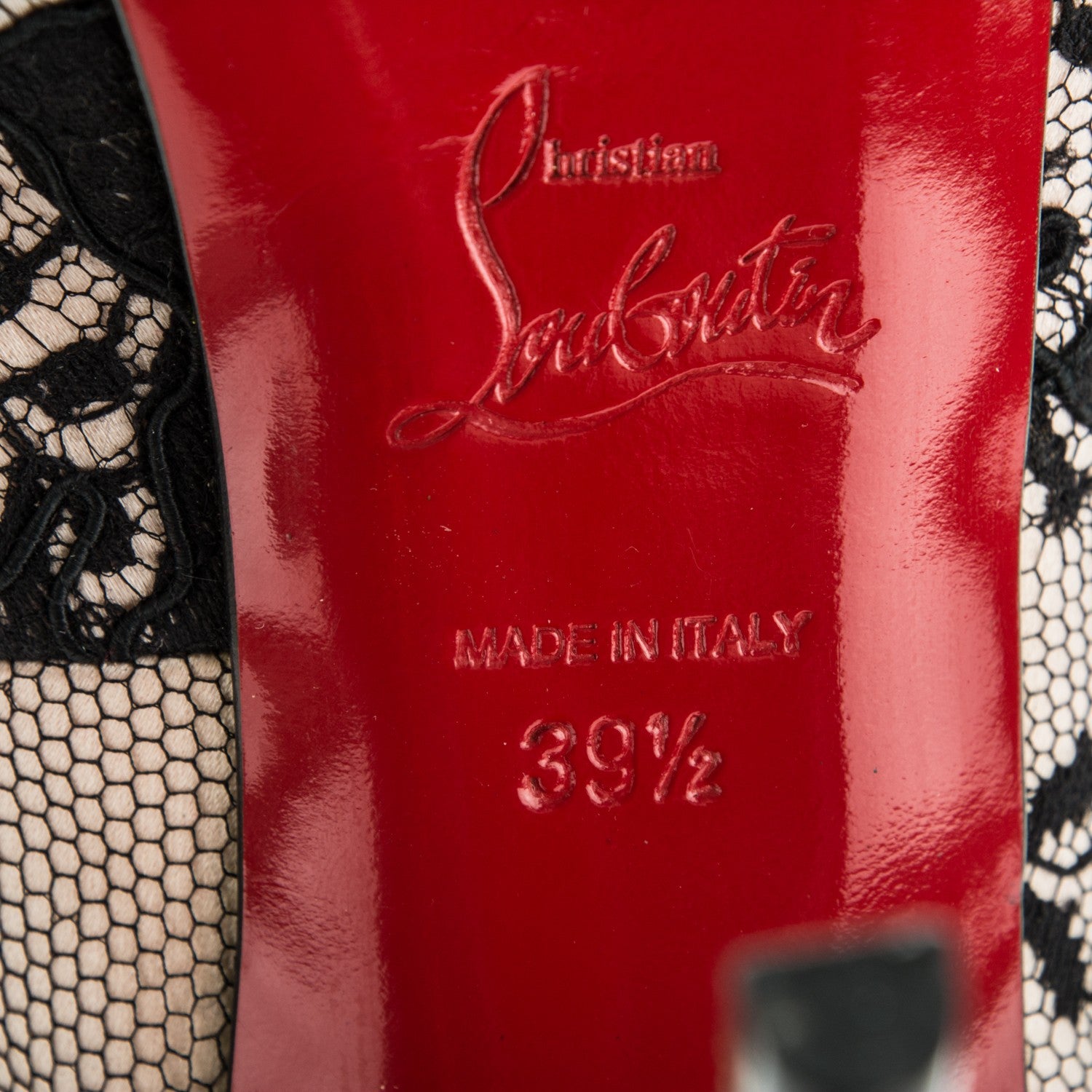 Christian Louboutin Satin Lace Hyper Prive 120 Pumps 39.5 Black 6 of 7