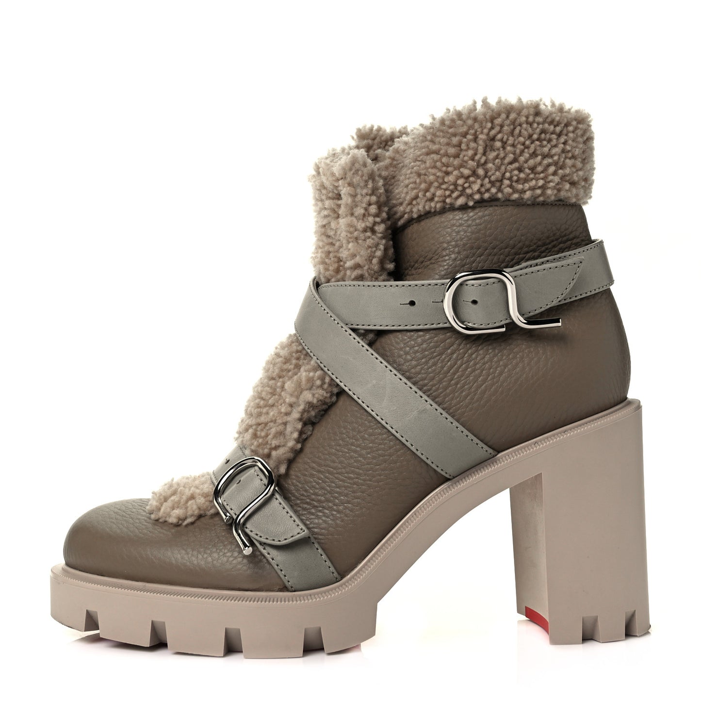 Calfskin Shearling Pole Chic 70 Booties 40.5 Champignon