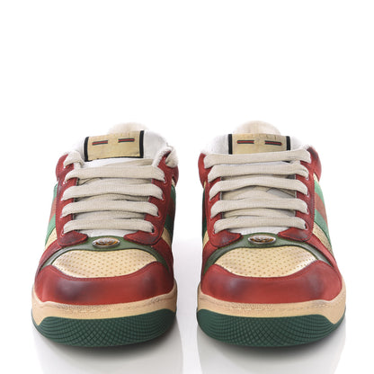 Gucci Nubuck Web Mens Screener Sneakers 10.5 Light Hibiscus Red Burro 3 of 8