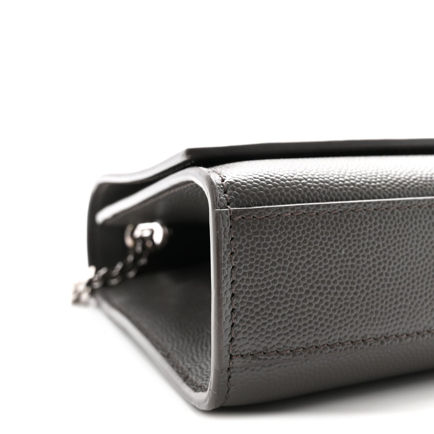 Grain De Poudre Medium Classic Monogram Kate Satchel Earth Grey