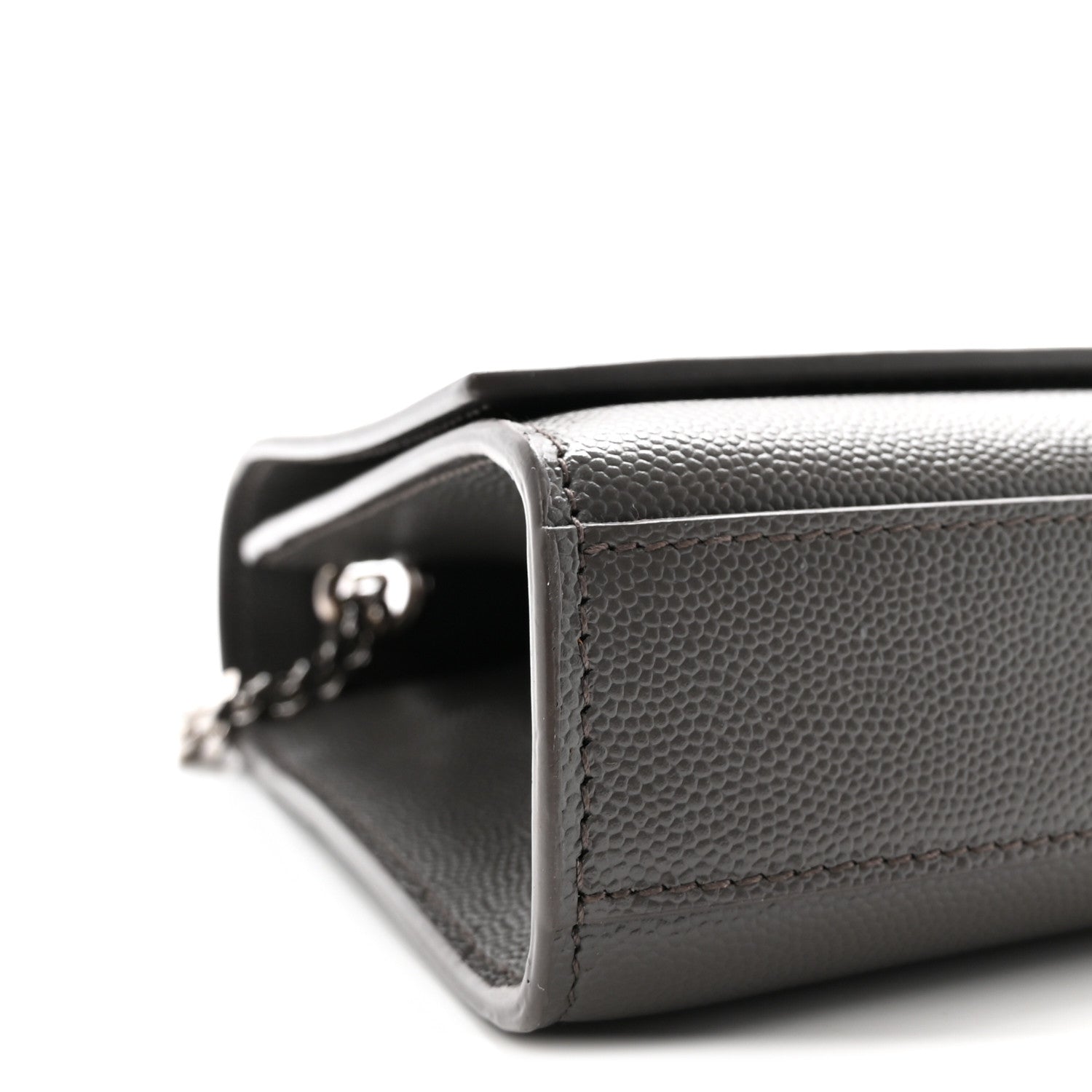 Saint Laurent Grain De Poudre Medium Classic Monogram Kate Satchel Earth Grey 7 of 8