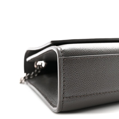 Saint Laurent Grain De Poudre Medium Classic Monogram Kate Satchel Earth Grey 7 of 8