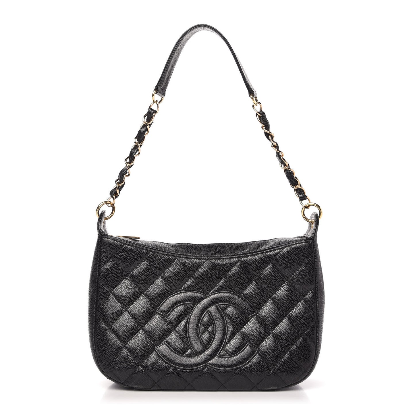 Caviar Quilted Timeless CC Shoulder Bag Black