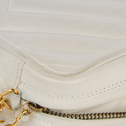 Chanel Lambskin Chevron Medium Tassel Camera Case White 14 of 14