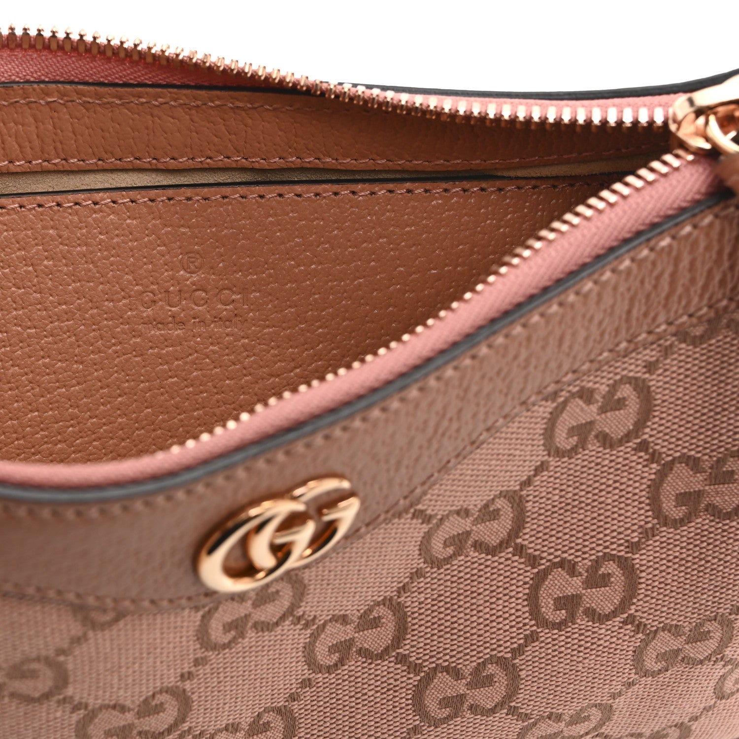 Gucci Monogram Textured Dollar Calfskin Small Ophidia Hobo Cloche Rose Pink 6 of 11