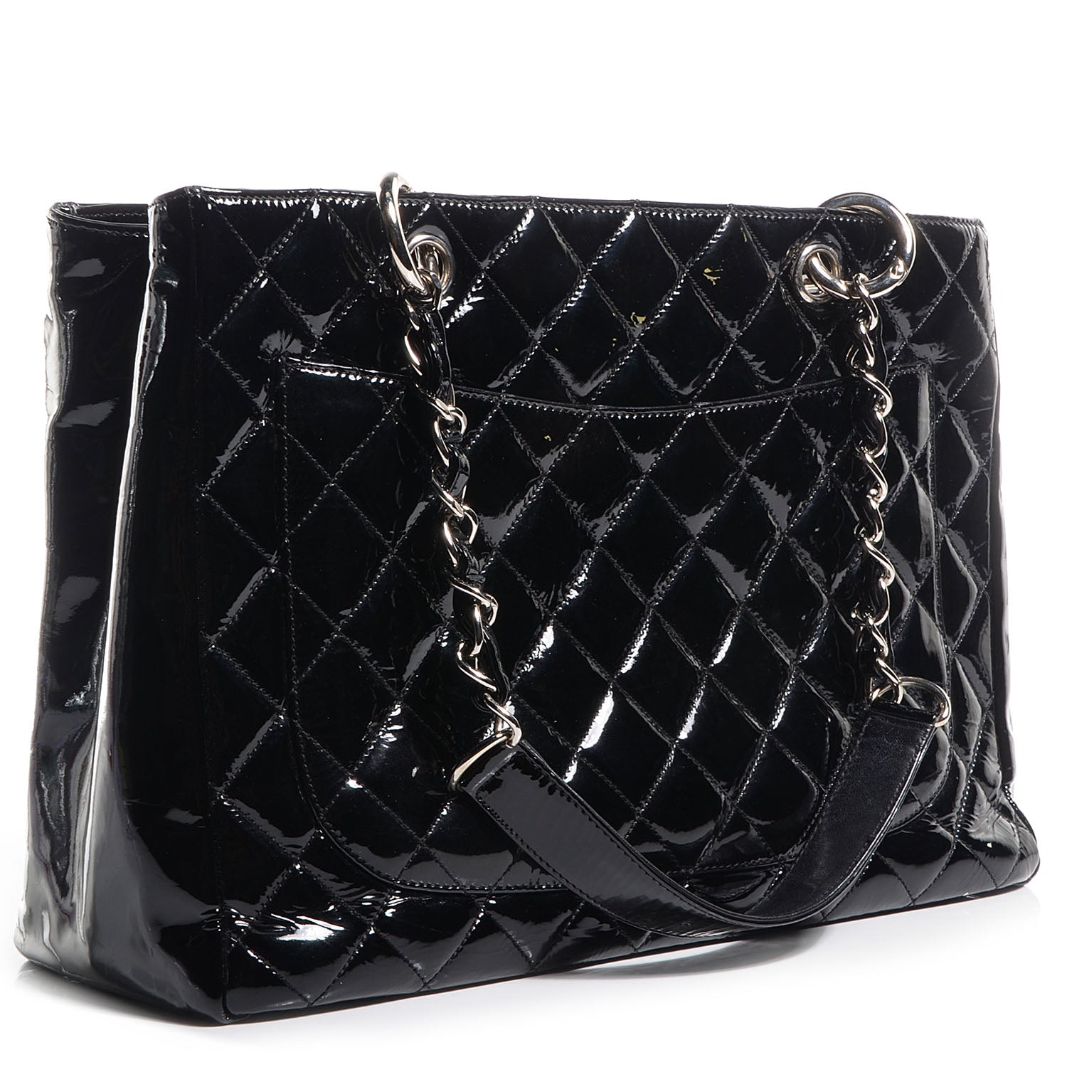 Chanel Patent Grand Shopping Tote GST Black 3 of 7