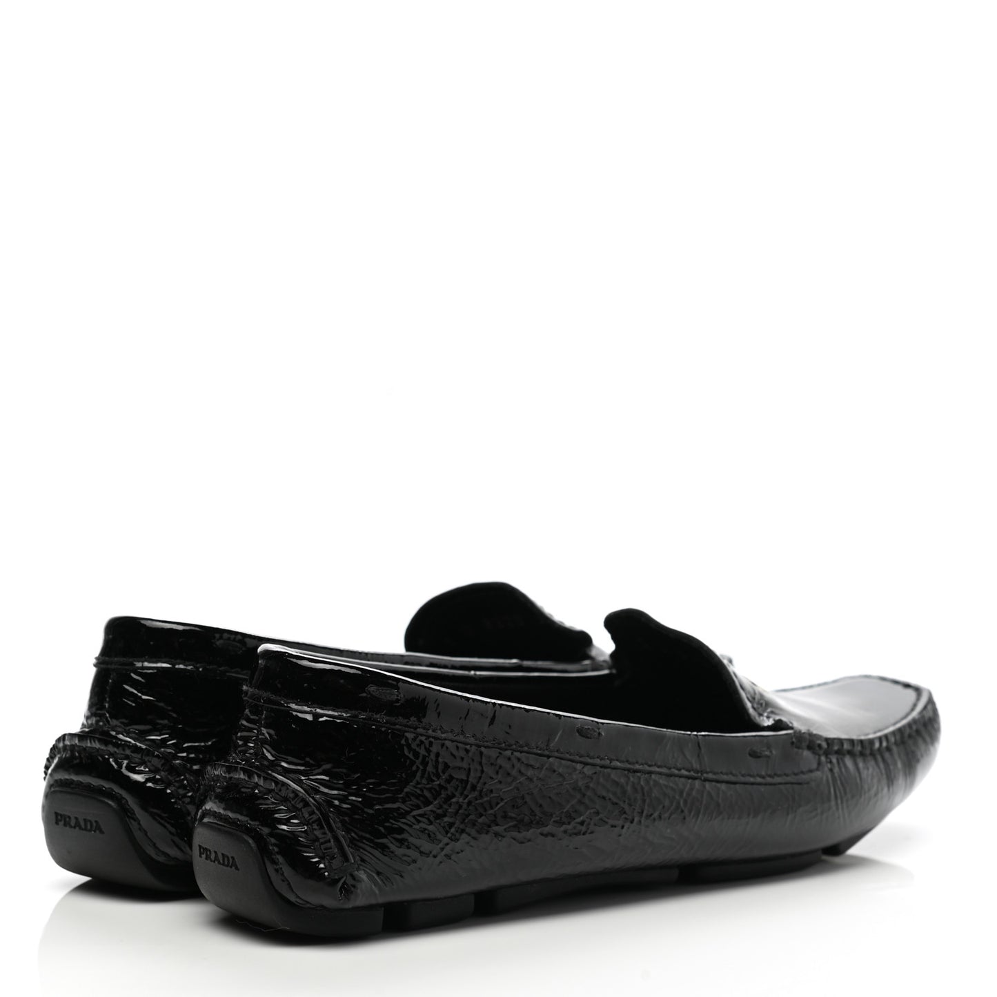 Patent Calfskin Logo Loafers 37.5 Black