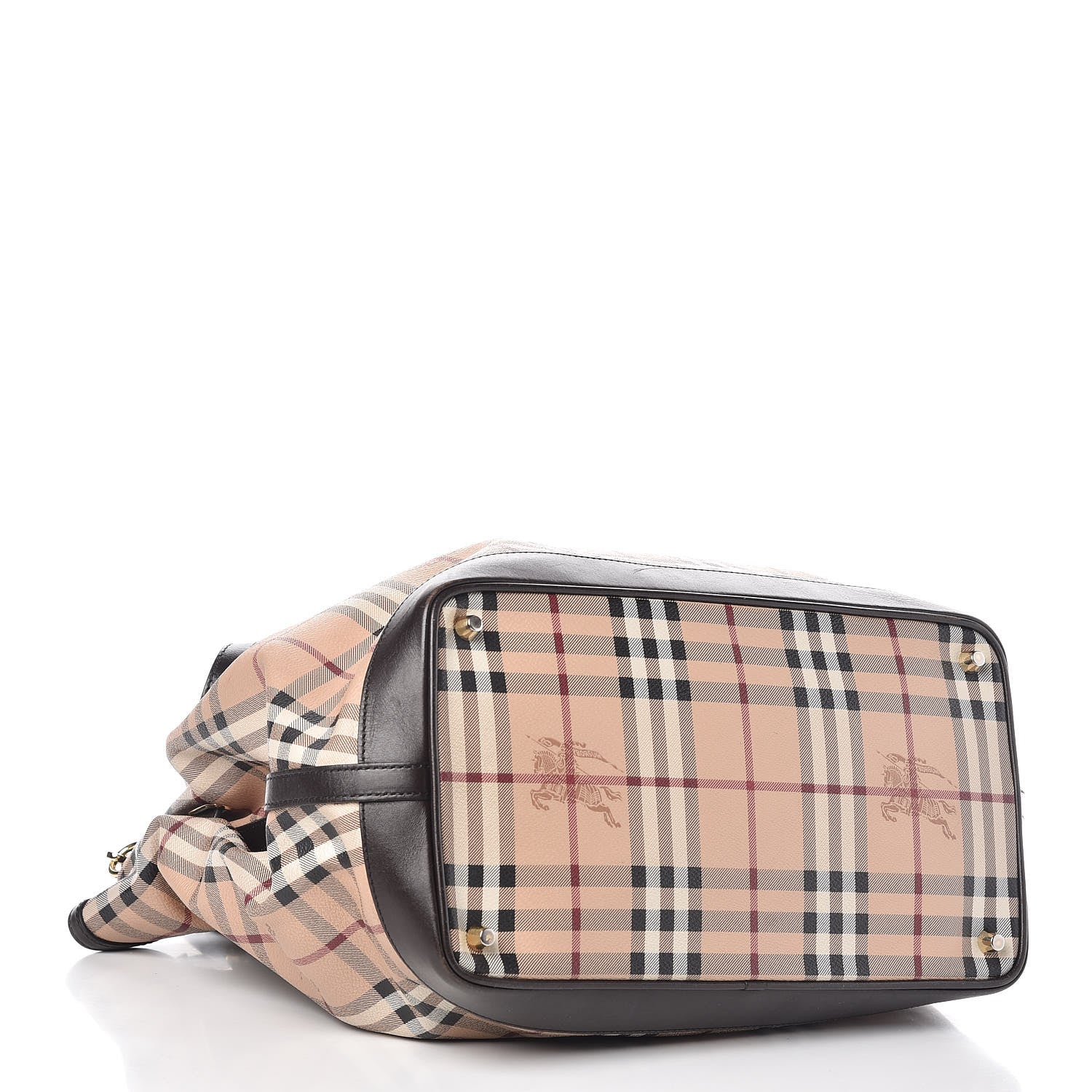 Burberry Haymarket Check Medium Golderton Tote Chocolate 4 of 14