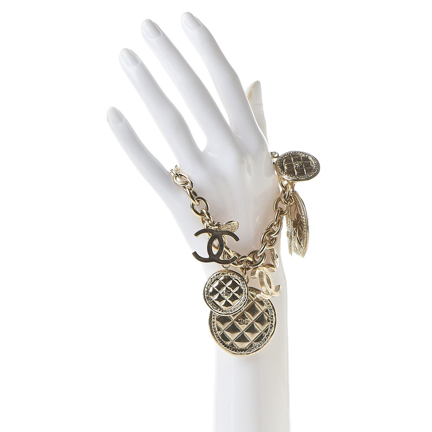 CC Quilted Medallion Bracelet Gold