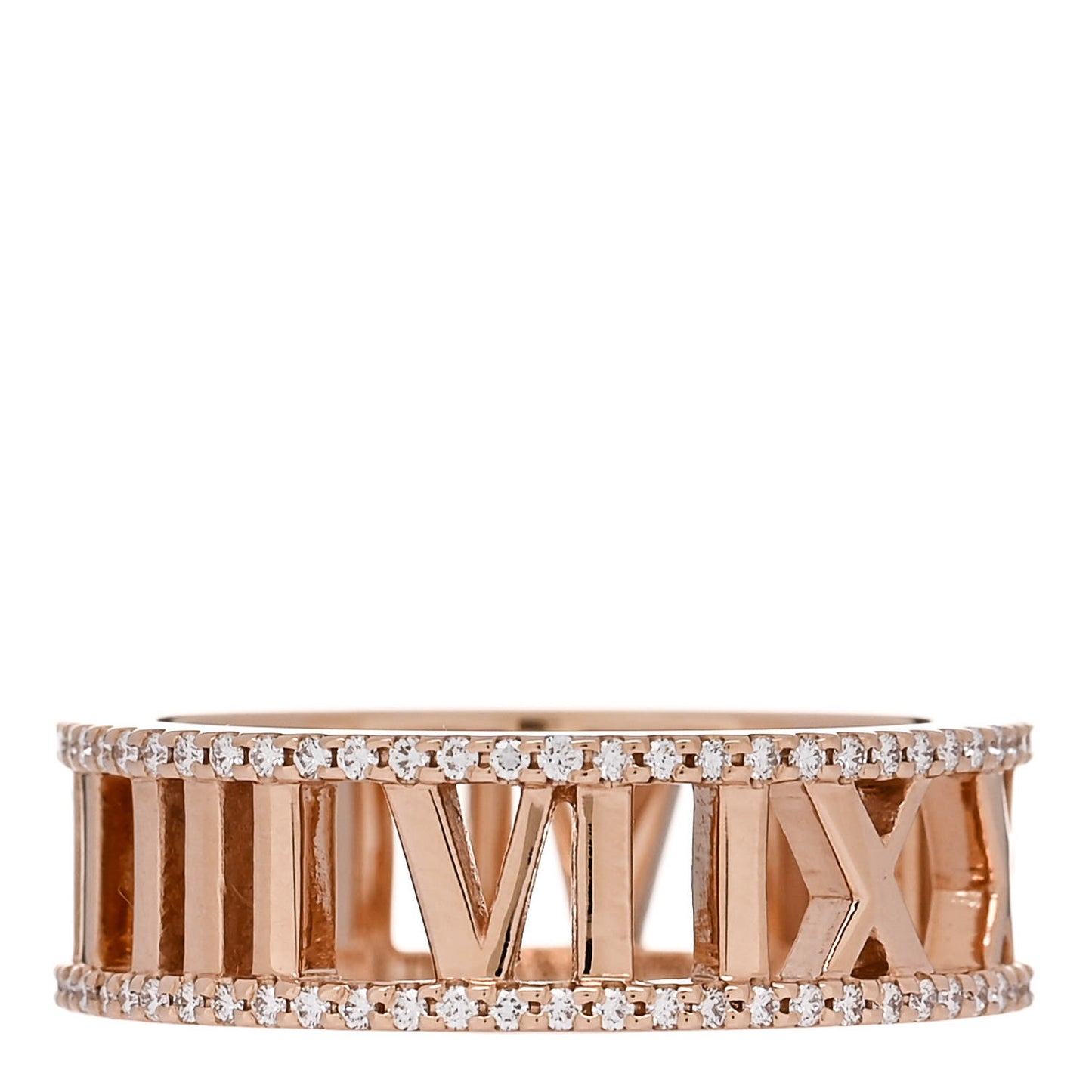 18K Rose Gold Diamond Atlas Open Pave Ring 56 7.75